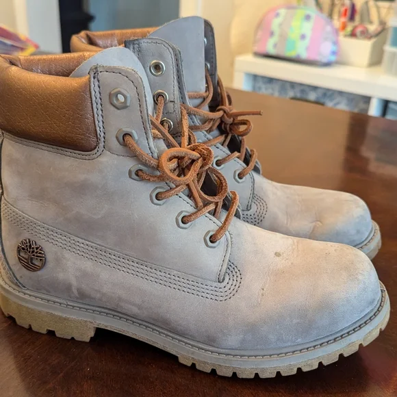 Timberland Grey and Rose Gold Special Edition Boots - Picture 3 of 6